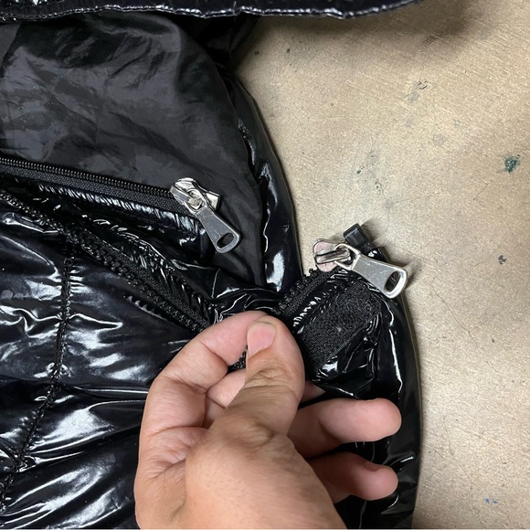 INC International Concepts Black Glossy Puffer Jacket - Picture 6 of 8